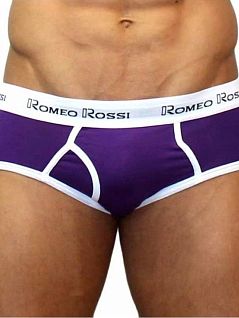 Набор брифов из эластичного хлопка черного и фиолетового цвета (5шт) Romeo Rossi RTRR366-05322